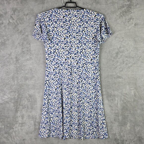 Womens Lauren Ralph Lauren Floral Dress V Neck Short Sleeve Polyester Stretch 16 - Picture 6 of 9